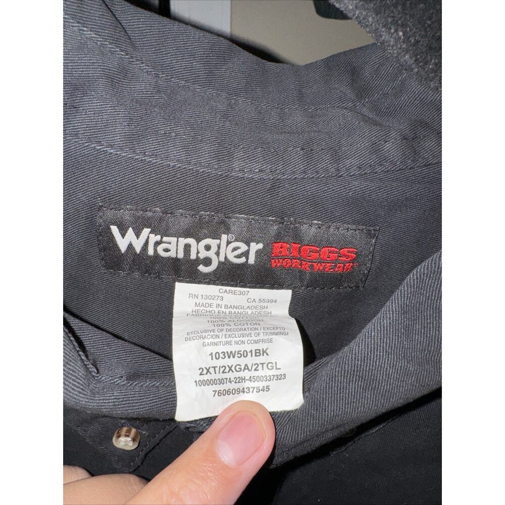 Wrangler Riggs Workwear Men's Logger Twill Long Sleeve 2X Tall, Black - Picture 4 of 5